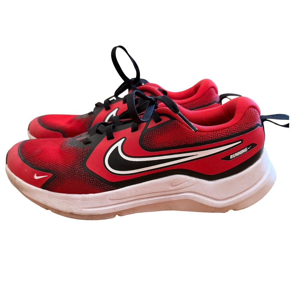 Nike Kids Running Sneakers Red Black Size 4.5Y School Gym Active